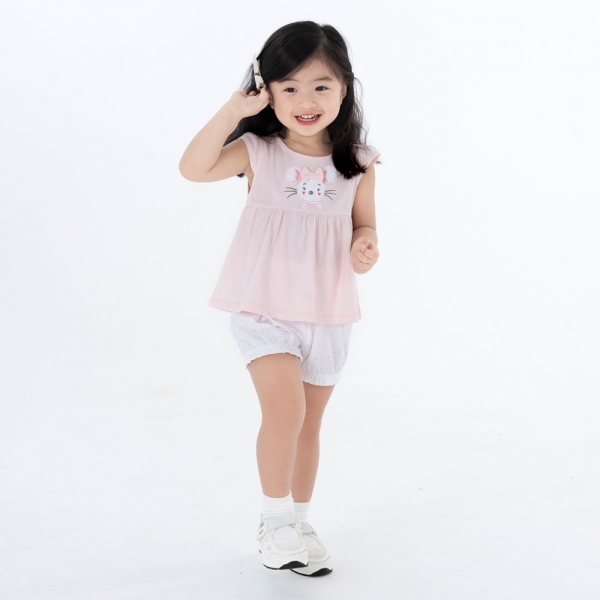 Bộ bé gái ngắn BST Chuột Đào Animo LU1024055 (9M-6Y,Hồng)