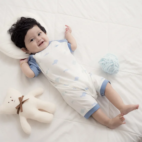 Set 2 Bodysuit modal kháng khuẩn đùi Animo VD1024012 (0-12M,Xanh dương)