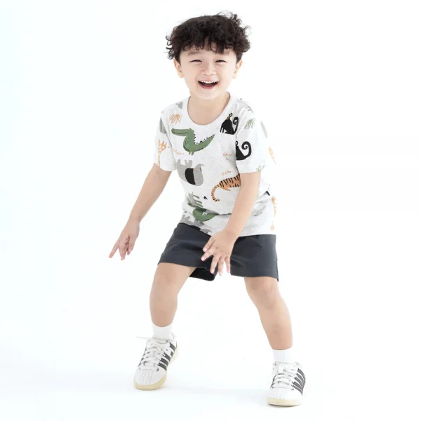 Bộ bé trai ngắn Animo Easy HN0924090 (1-4Y,Xám)