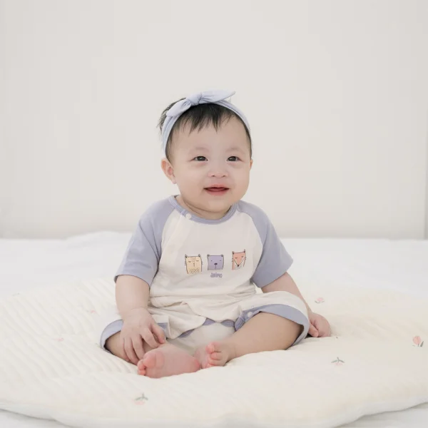 Set 2 Bodysuit kháng khuẩn Modal đùi Animo BMC1024029 (0-12M,Tím)