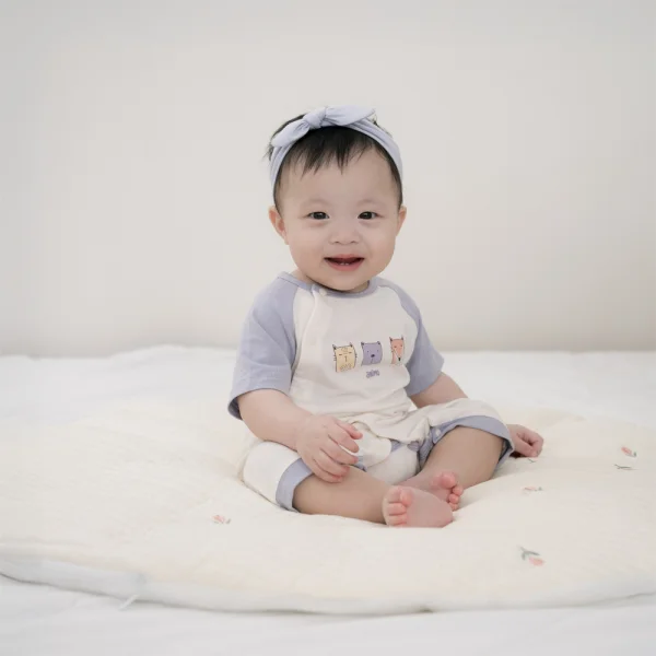 Set 2 Bodysuit kháng khuẩn Modal đùi Animo BMC1024029 (0-12M,Tím)