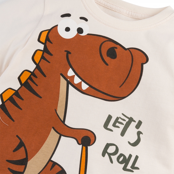 Bộ bé trai dài Bst T-Rex Animo HN1124046 (9M-6Y,Kem)