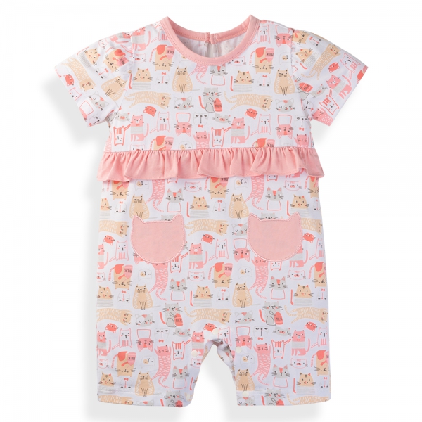 Bodysuit bé gái đùi Animo VD1024063 (0-12M,Hồng)