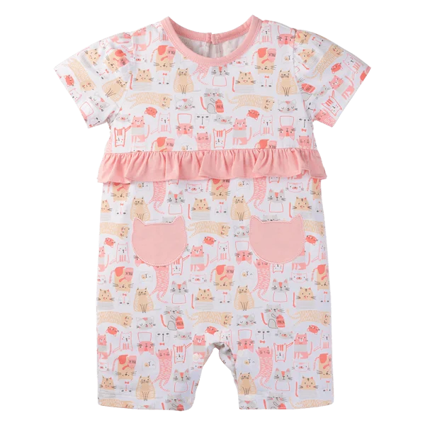 Bodysuit bé gái đùi Animo VD1024063 (0-12M,Hồng)