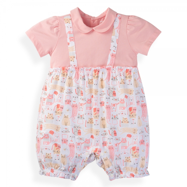 Bodysuit bé gái đùi Animo VD1024062 (0-12M,Hồng)