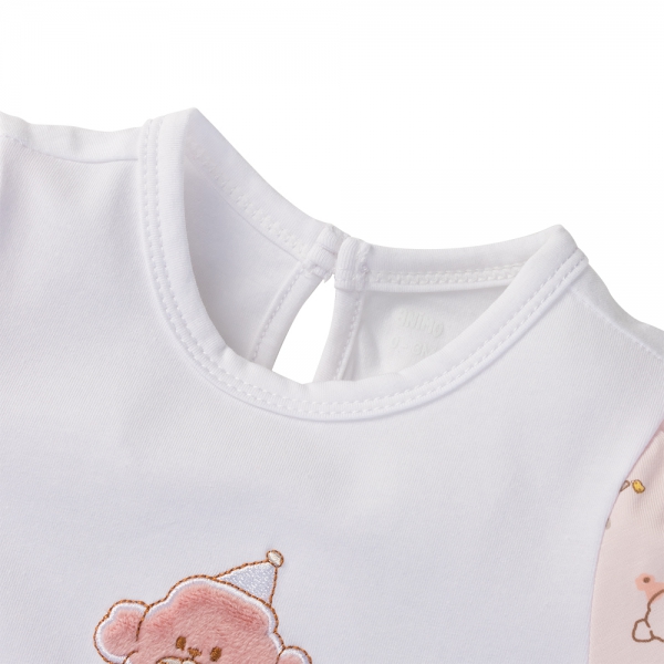 Bodysuit bé gái tam giác Animo VD1024064 (0-9M,Hồng)