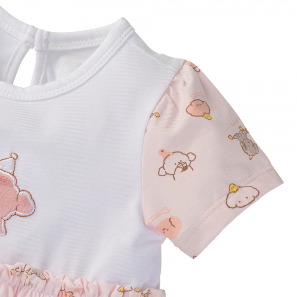 Bodysuit bé gái tam giác Animo VD1024064 (0-9M,Hồng)