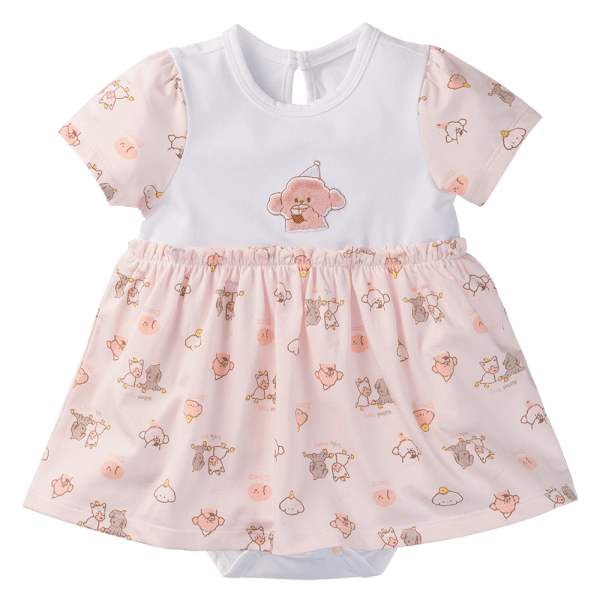 Bodysuit bé gái tam giác Animo VD1024064 (0-9M,Hồng)