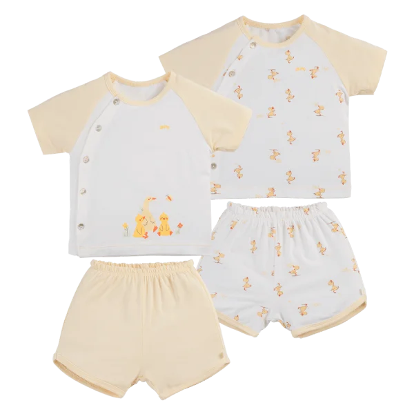 Set 2 Bộ kháng khuẩn Modal ngắn Animo BMC1024020 (0-24M,Vàng)