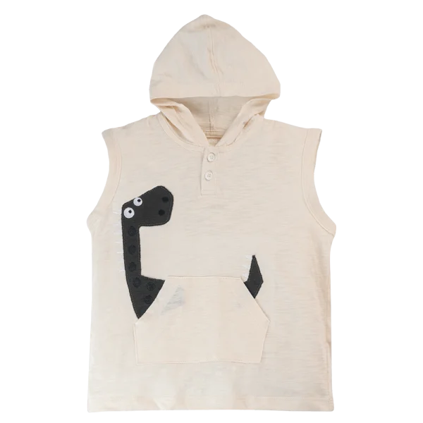 Áo bé trai có nón BST Khủng long Animo HN1024039 (9M-6Y,Kem)