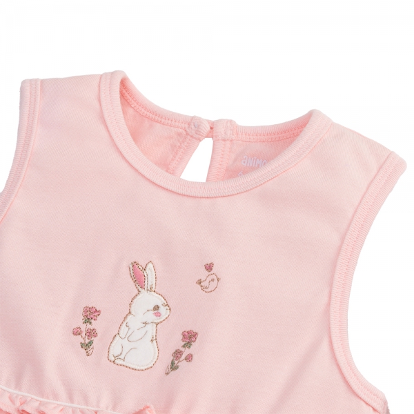 Bodysuit bé gái tam giác Animo KK0924058 (0-9M,Hồng)