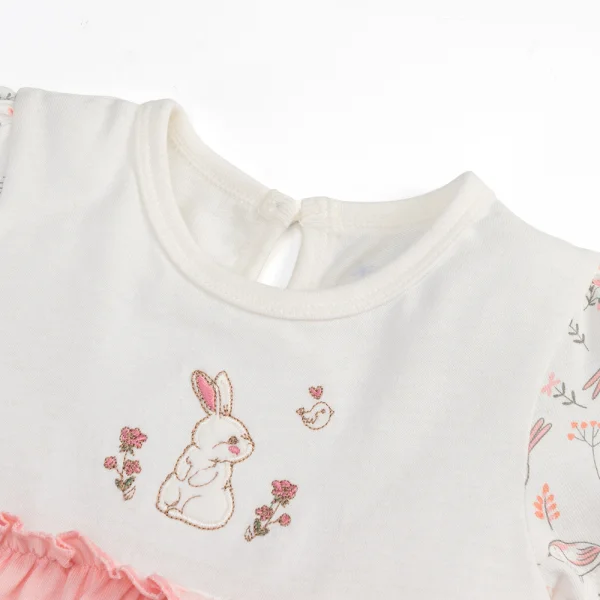 Bodysuit bé gái tam giác Animo KK0924057 (0-9M,Hồng)