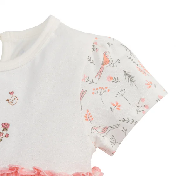 Bodysuit bé gái tam giác Animo KK0924057 (0-9M,Hồng)