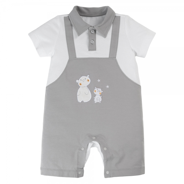 Bodysuit bé trai đùi Animo VD1024056 (0-12M,Xám nhạt)