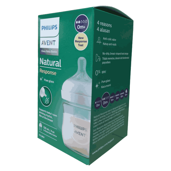 Bình sữa thủy tinh Philips Avent mô phỏng tự nhiên 120ml (SCY930.01)