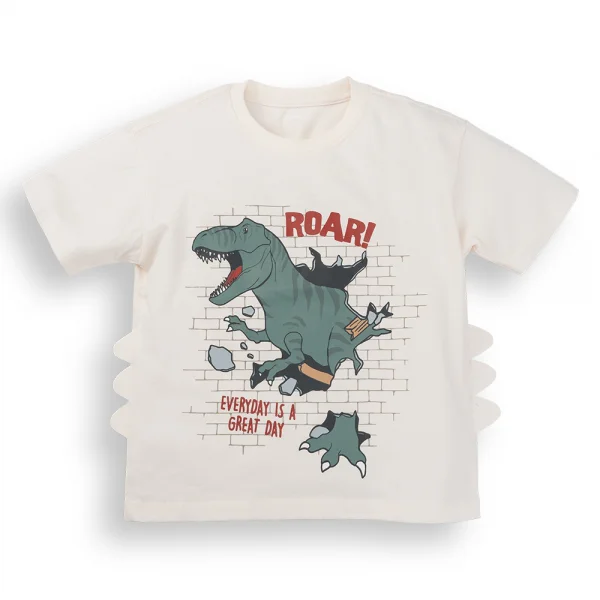 Bộ bé trai ngắn Bst T-Rex Animo HN1224006 (9M-3Y,Kem)