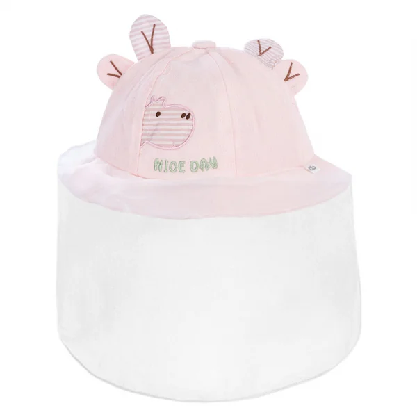 Nón vành tròn khăn voan bé gái Animo A2410_MN021 (44cm,Hồng)