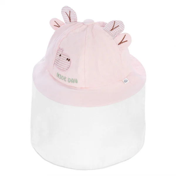 Nón vành tròn khăn voan bé gái Animo A2410_MN021 (44cm,Hồng)