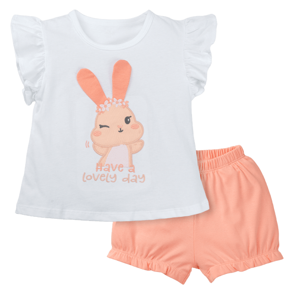 Bộ bé gái ngắn BST Bé Thỏ Animo LU1224013 (9M-6Y,Hồng)