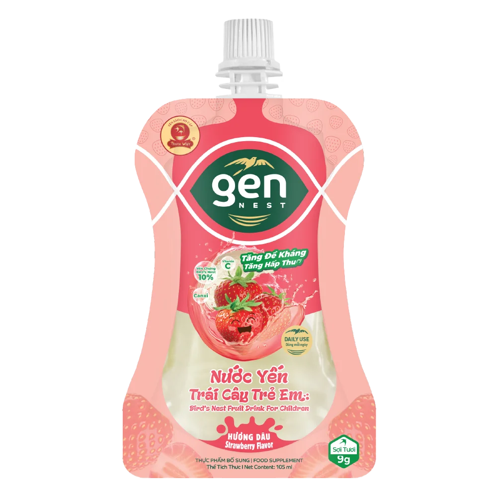Gennest Nước Yến Sữa Trẻ Em Hương Dâu
