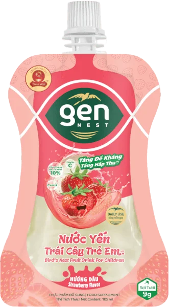Gennest Nước Yến Sữa Trẻ Em Hương Dâu