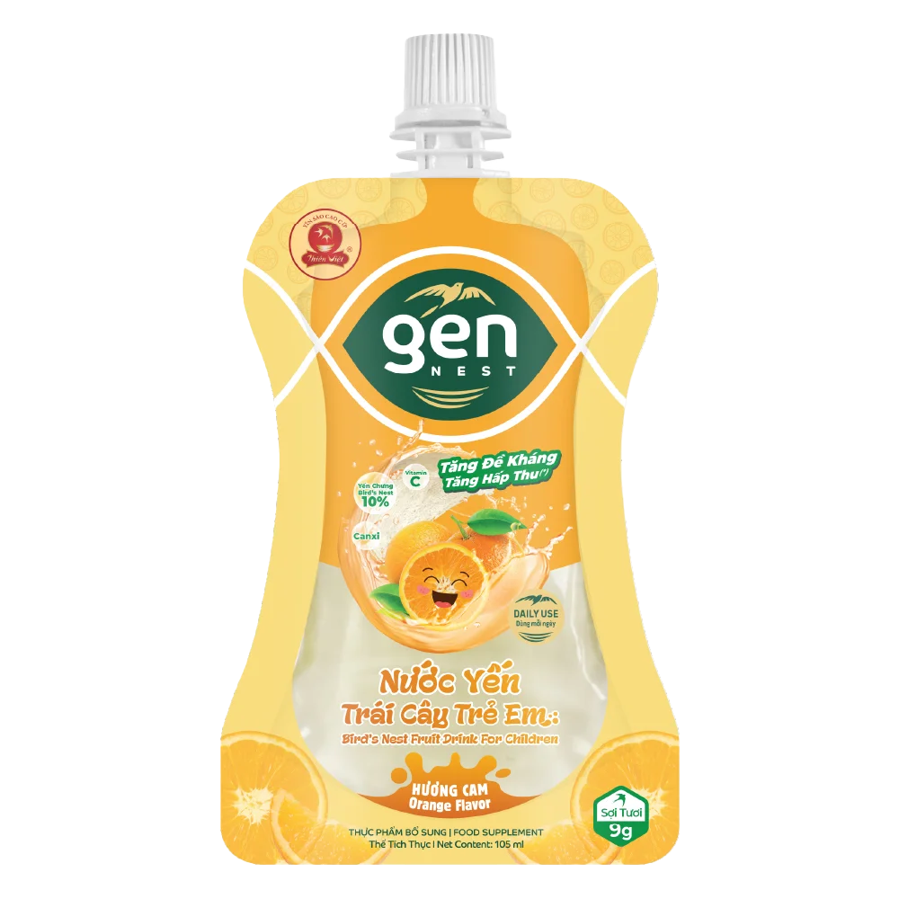 Gennest Nước Yến Trái Cây Trẻ Em Hương Cam