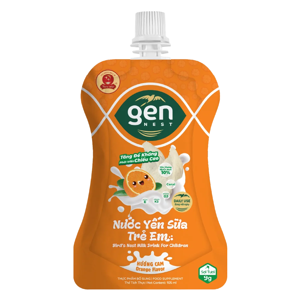 Gennest Nước Yến Sữa Trẻ Em Hương Cam