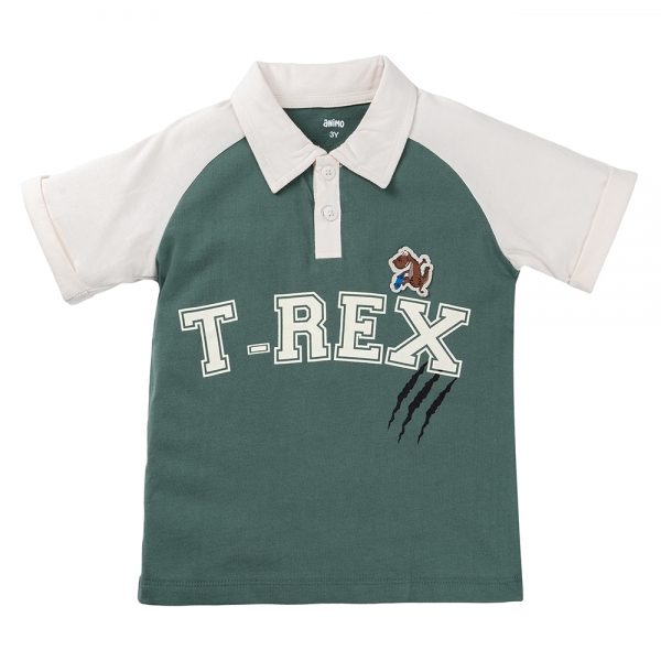 Bộ Polo bé trai ngắn BST T-Rex Animo HN1224005 (9M-6Y,Xanh)