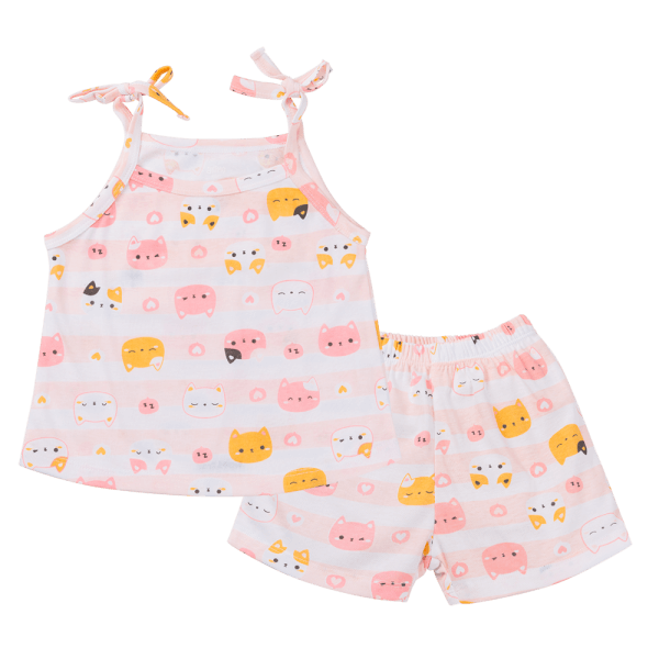 Bộ bé gái ngắn Animo Easy TX1224014 (1-4Y,Trắng)