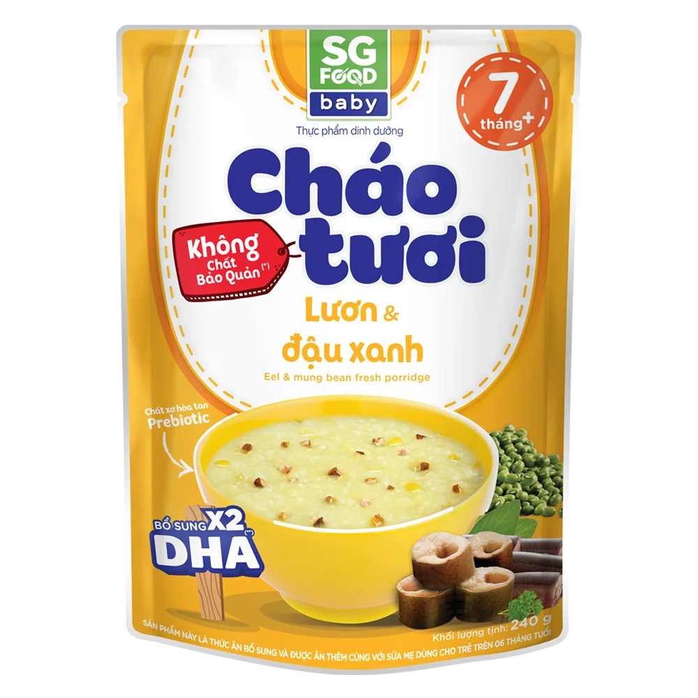 Cháo tươi Baby lươn đậu xanh 240g, SG Food