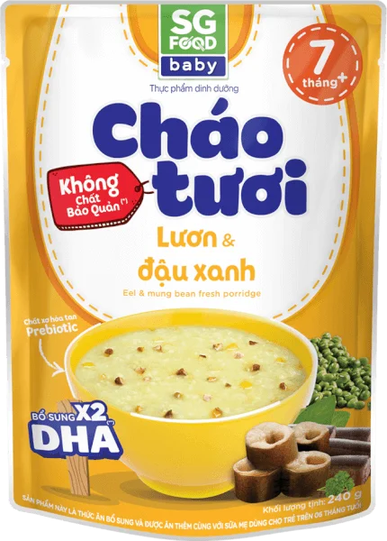 Cháo tươi Baby lươn đậu xanh 240g, SG Food