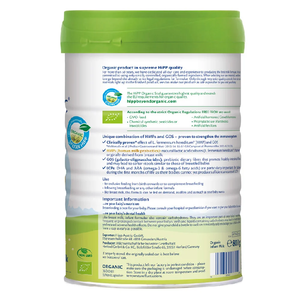 Sữa HiPP Organic Combiotic số 1 800g (0-6 tháng tuổi)