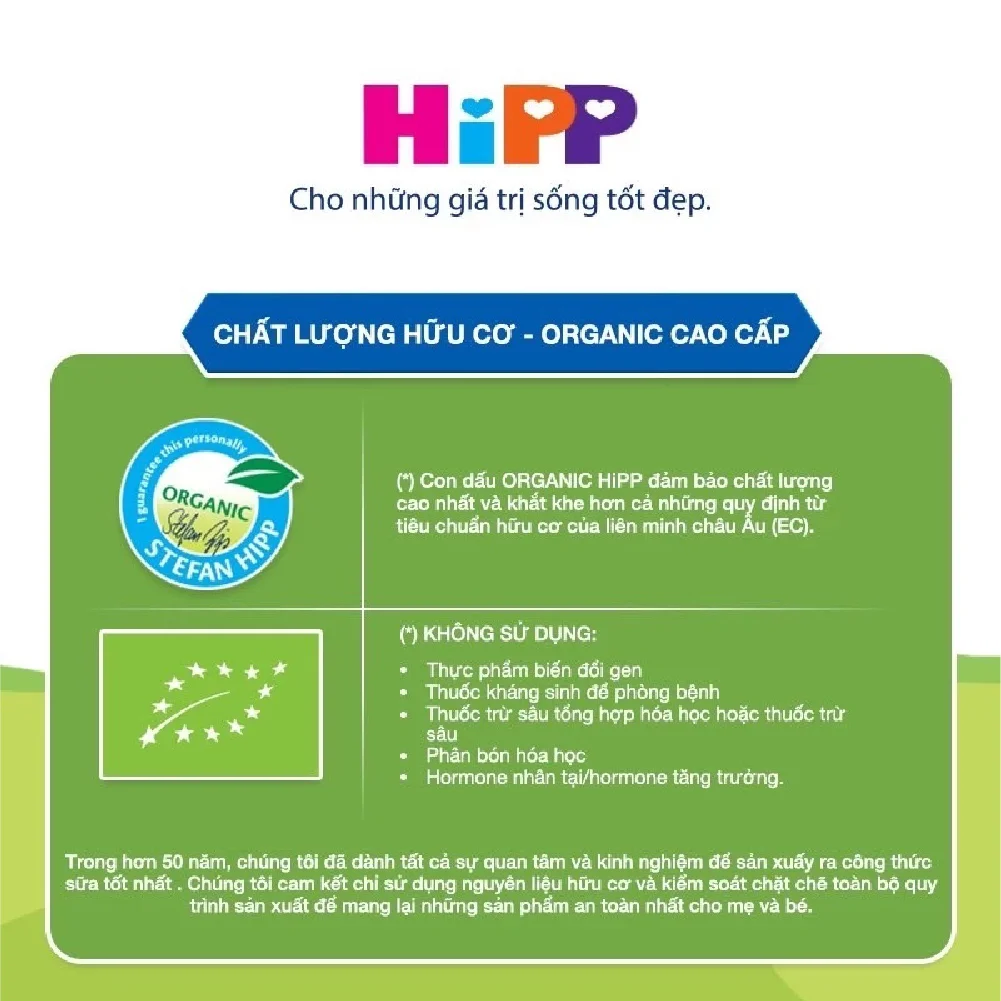 Sữa HiPP Organic Combiotic số 1 800g (0-6 tháng tuổi)