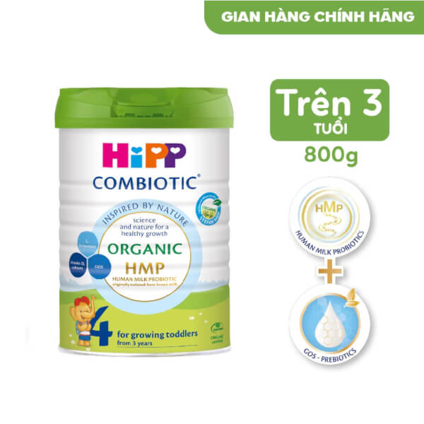 Sữa HiPP Organic Combiotic số 4 800g (từ 3 tuổi)