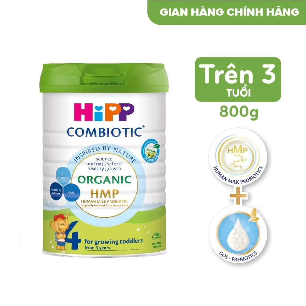 Combo 3 HiPP 4 Organic Combiotic 800g (Từ 3 tuổi)