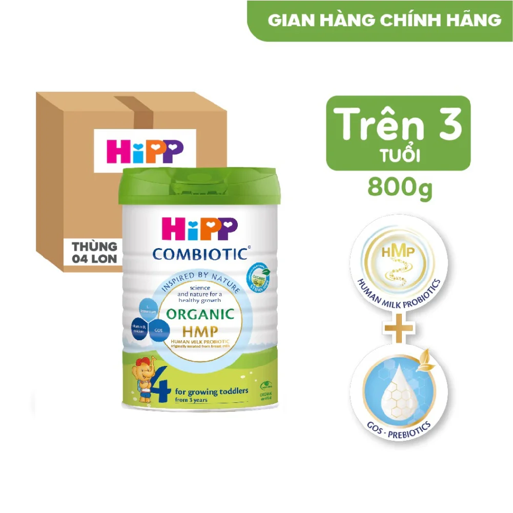 Combo 3 HiPP 4 Organic Combiotic 800g (Từ 3 tuổi)