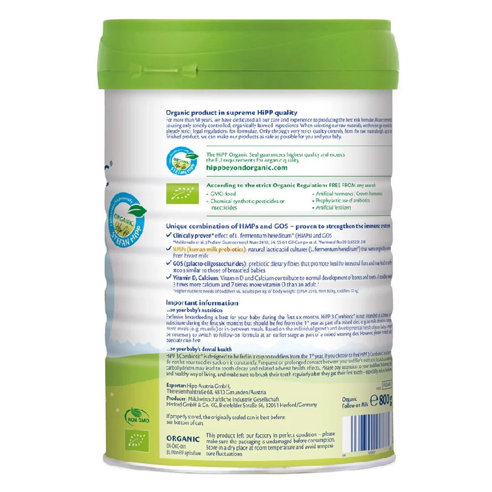 Sữa HiPP Organic Combiotic số 3 800g (1-3 tuổi)