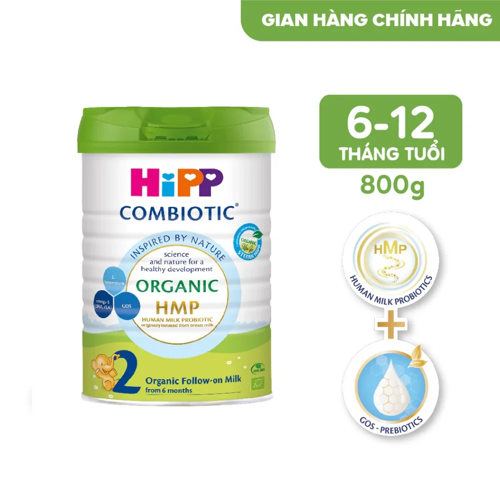 Sữa HiPP Organic Combiotic số 2 800g (6-12 tháng tuổi)
