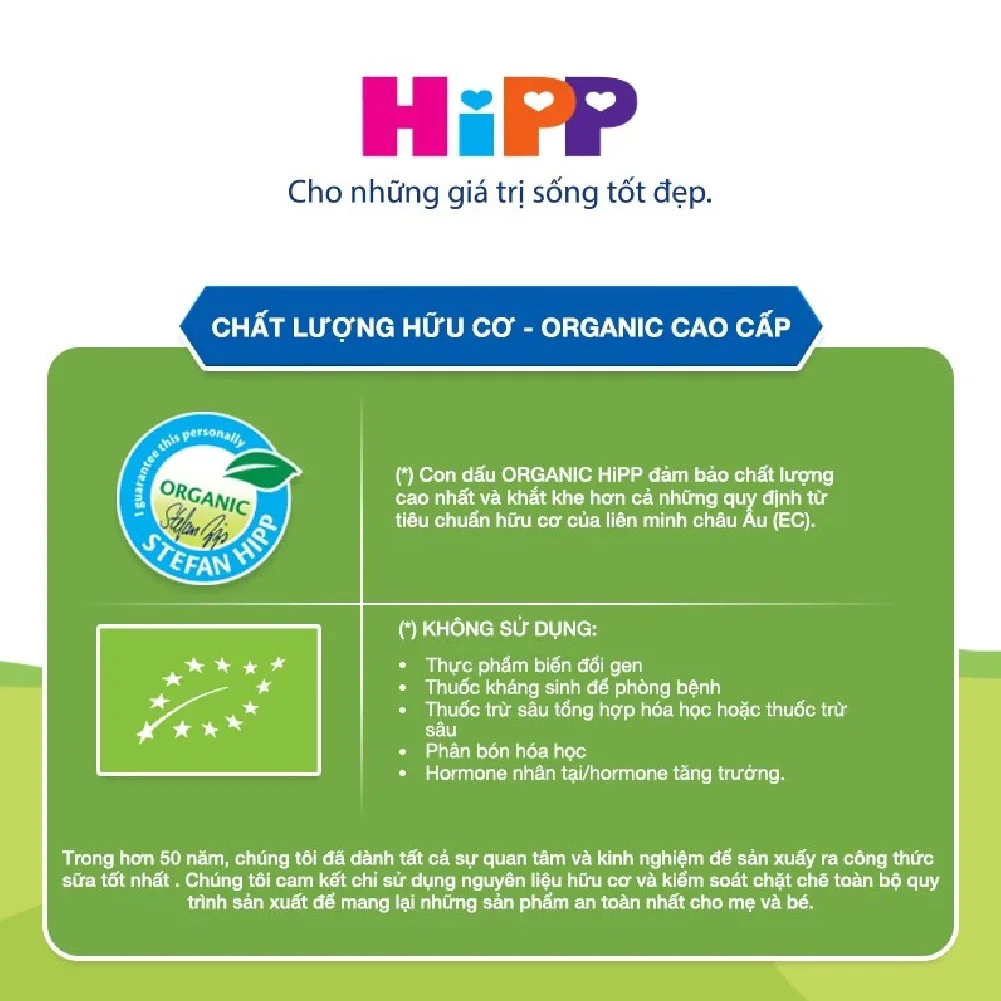 Sữa HiPP Organic Combiotic số 2 800g (6-12 tháng tuổi)