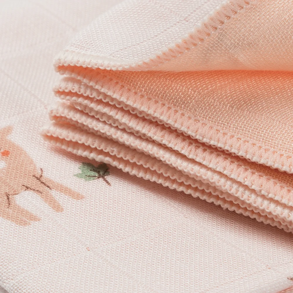 Khăn gạc sợi tre 4 lớp Animo T2304_NBA004 (25x25cm,5 cái) (giao màu ngẫu nhiên)