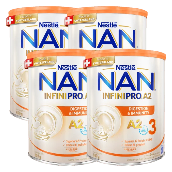Combo 4 Sữa NAN INFINIPRO A2 800g số 3 (5HMO) (2-6 tuổi)