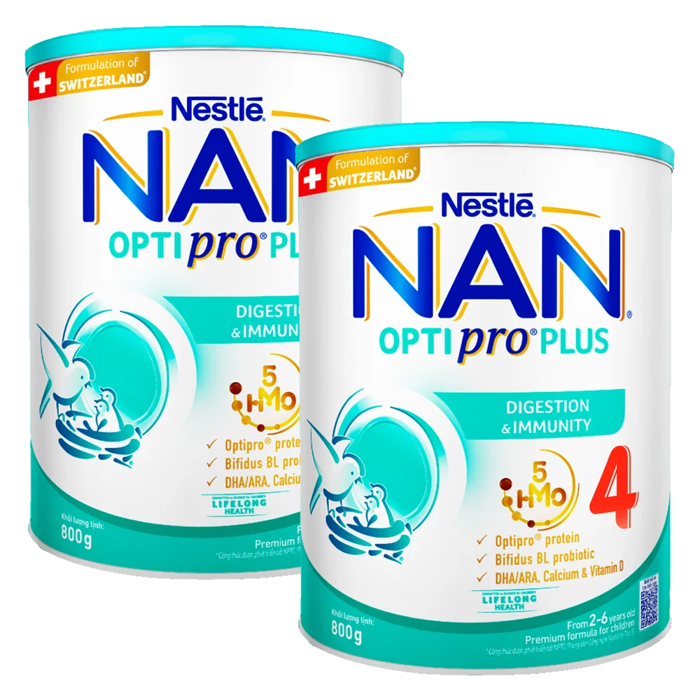 Combo 2 Sữa Nestle Nan Optipro Plus 4 800g (2-6 tuổi)
