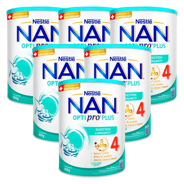 Combo 6 Sữa Nestle Nan Optipro Plus 4 800g (2-6 tuổi)