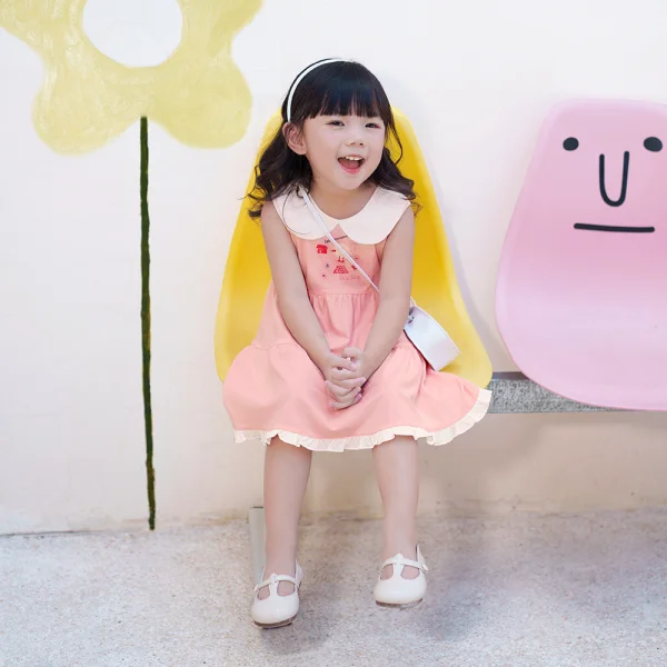 Đầm bé gái Gà con Chip Chip Animo TX0624005 (6M-6Y,Hồng)