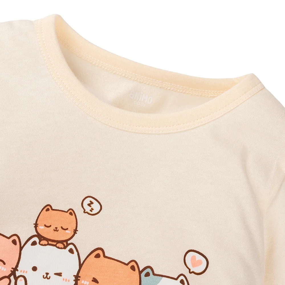 Bộ bé gái dài Animo Easy HN1124098 (1-4Y,Kem)