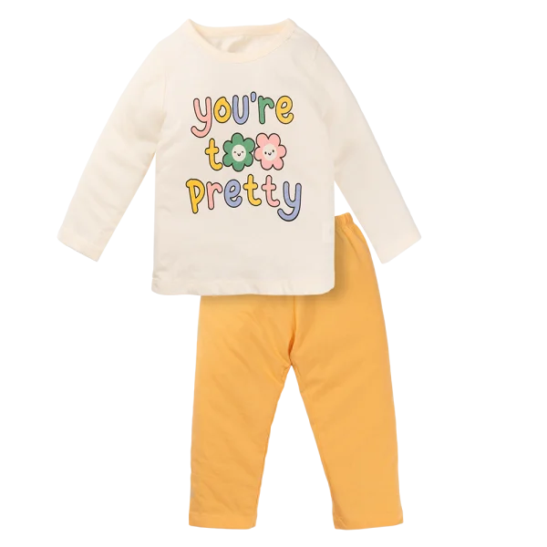 Bộ bé gái dài Animo Easy HN1124094 (1-4Y,Kem)