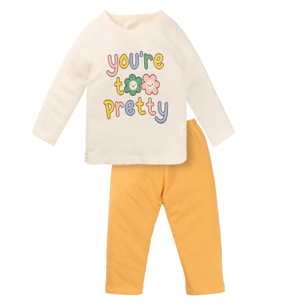 Bộ bé gái dài Animo Easy HN1124094 (1-4Y,Kem)