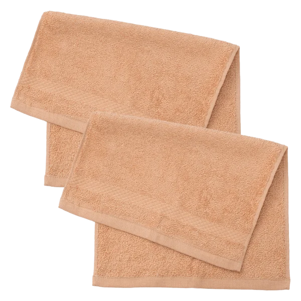 Combo 2 Khăn mặt Cotton Animo T2408_PP003 ( 28x42cm,Be nhạt)