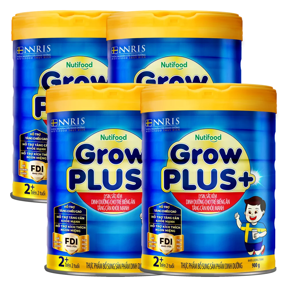 Combo 4 Sữa GrowPLUS+ Xanh 2+ tuổi, 900g