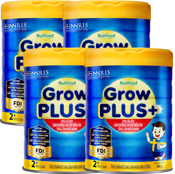 Combo 4 Sữa GrowPLUS+ Xanh 2+ tuổi, 900g